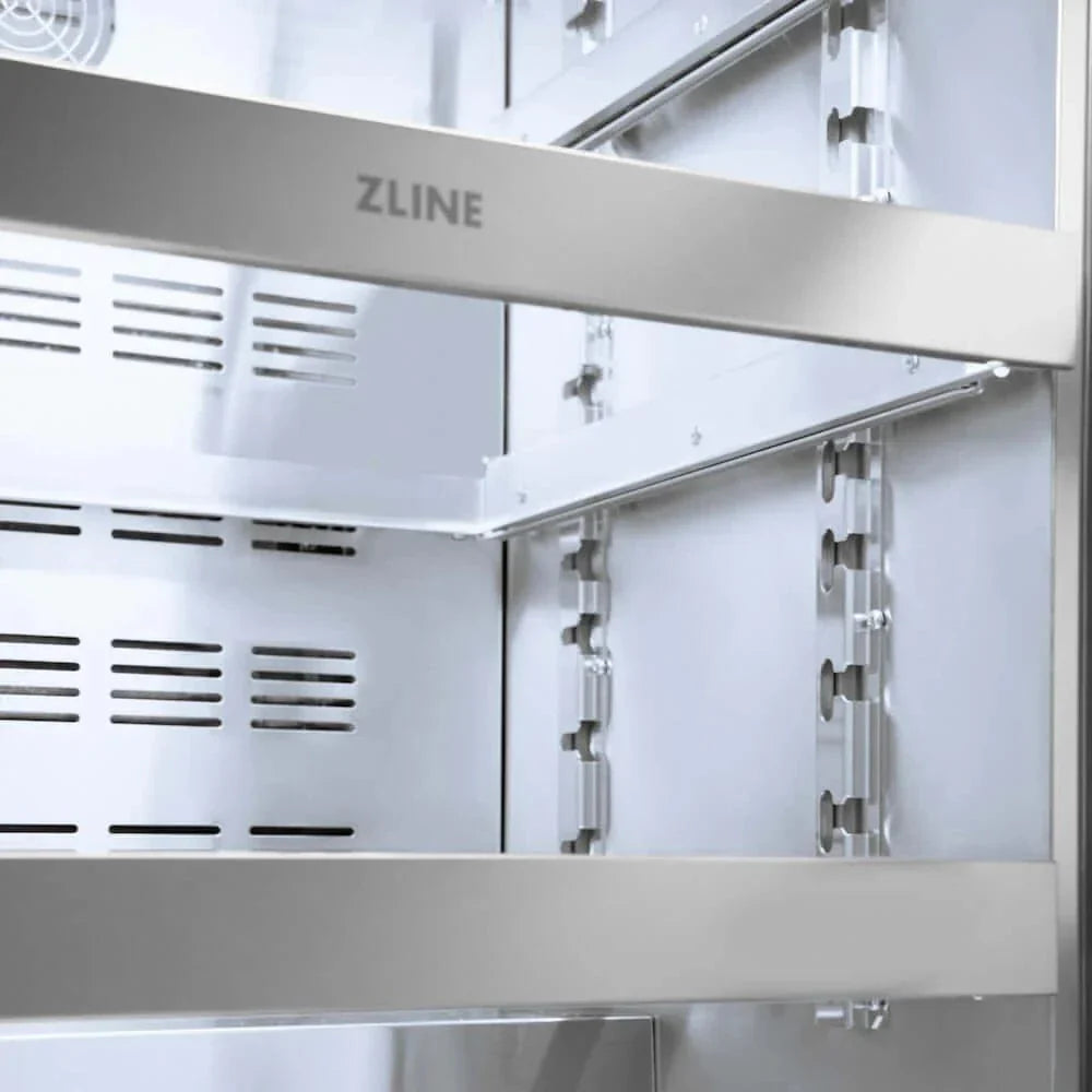 ZLINE 24" Touchstone 151 Can Beverage Fridge Black Stainless Steel Glass Door RBSO-BS-24