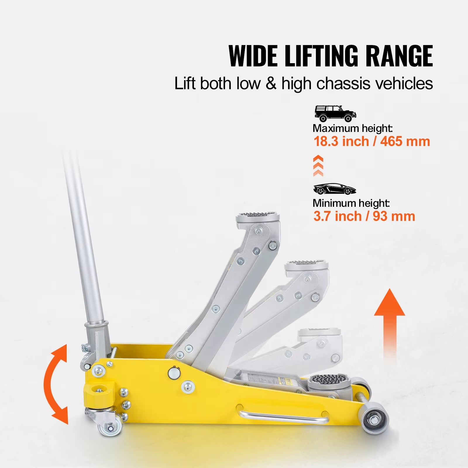 3T/2T Floor Jack Aluminum Hydraulic Racing Jack Hydraulic Car Jack with Dual Piston Quick Lift Pump for Auto Repaire