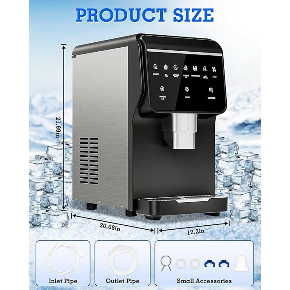 Nugget Ice Maker Machine 80LB/24H, Ice Makers Countertop 6 LB Ice Storage, Chewable Pellet, Ice Water, Self-Cleaning Function for Home/Office/Party/RV