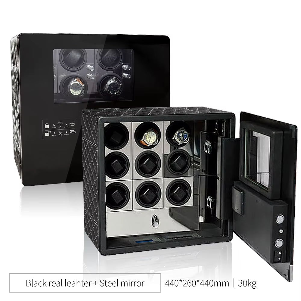 Watch Winder Explosion Proof Glass Watch Safe German Mechanical Watch Box 6-9-12 Table Position Automatic Shaking Watch Safe Con