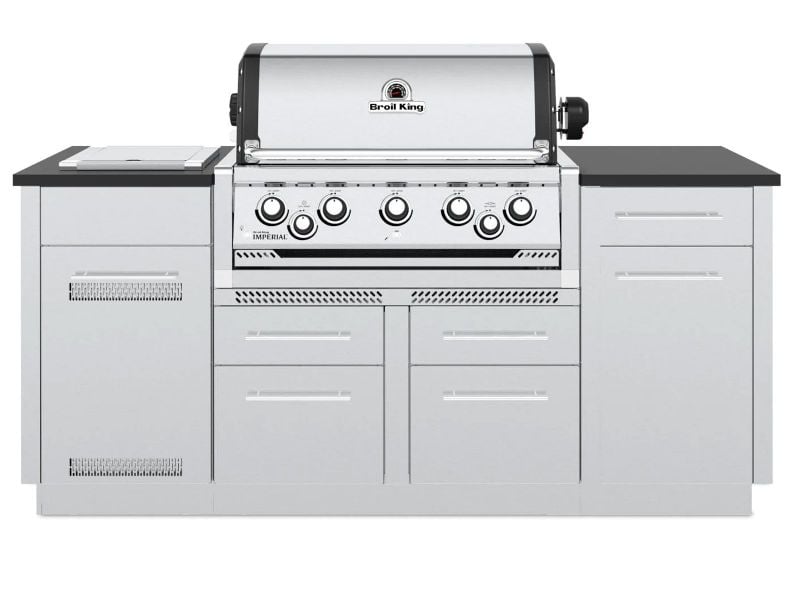 Broil King Imperial S 590i 5-Burner Gas Grill Island With Rotisserie & Side Burner