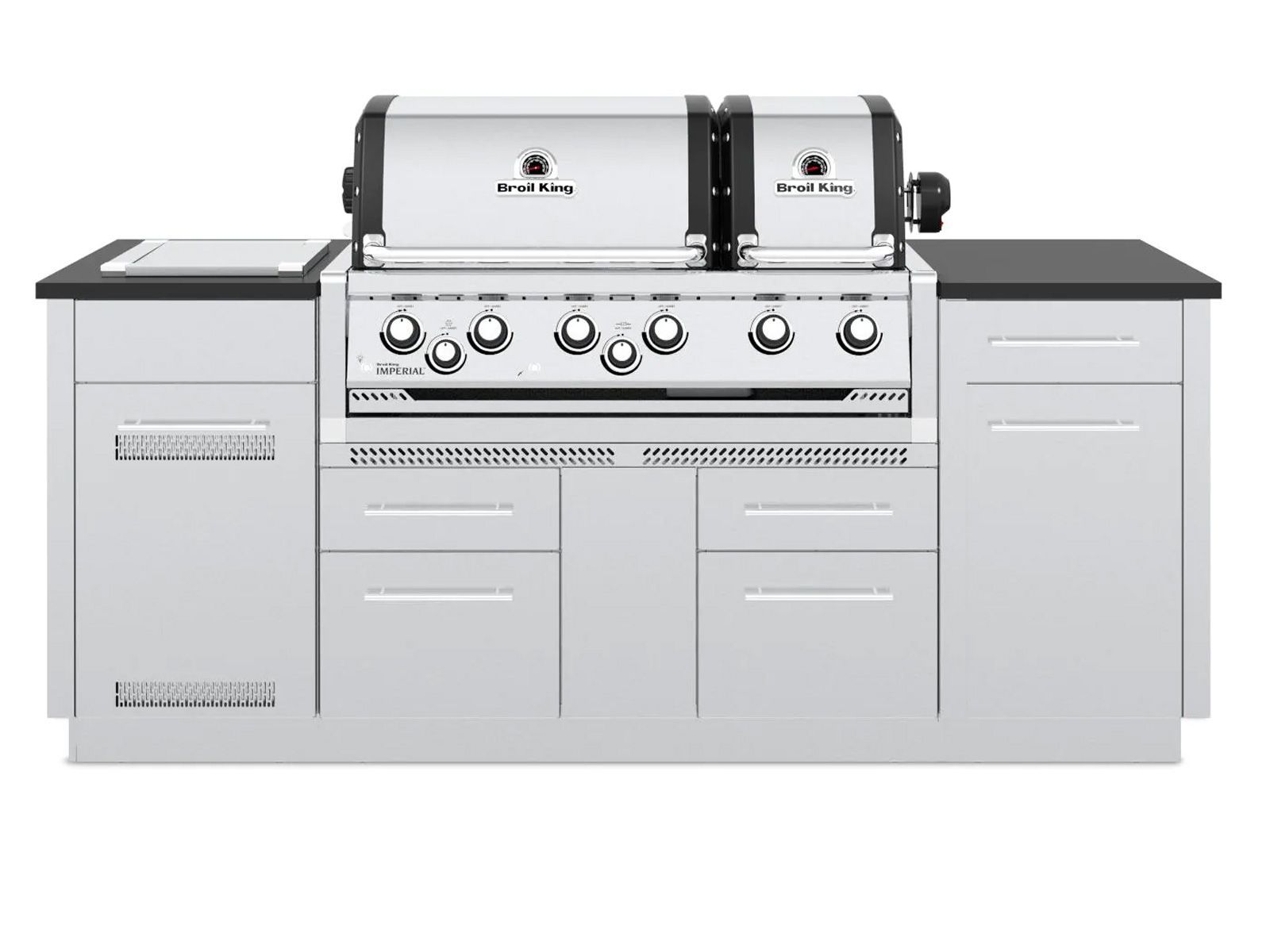 Broil King Imperial S 690i 6-Burner Gas Grill Island With Rotisserie & Side Burner