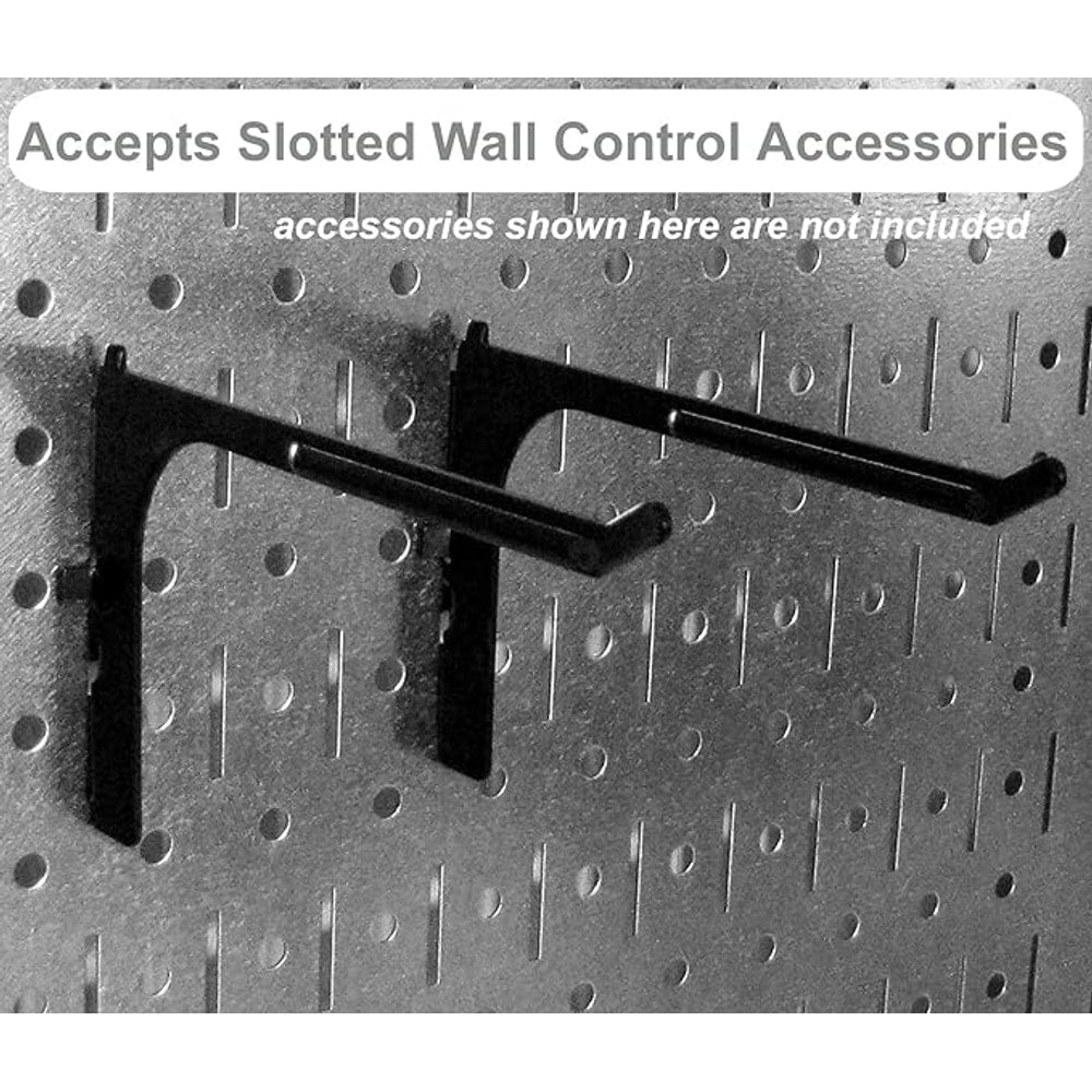 Wall Control Pegboard Organizer 4 ft. Metal Pegboard Standard Tool Storage Kit with Blue Toolboard and Red Accessories