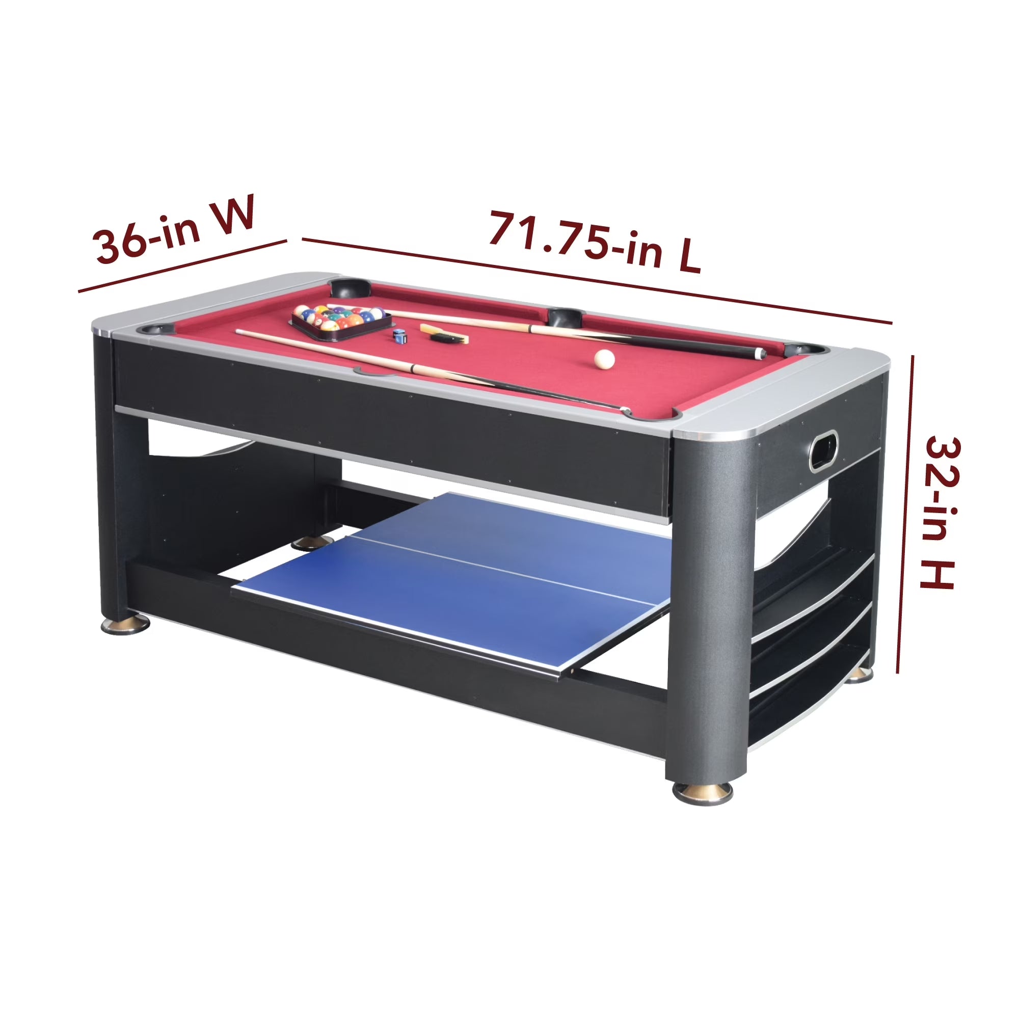 Triple Threat 6-Ft 3-In-1 Multi Game Table