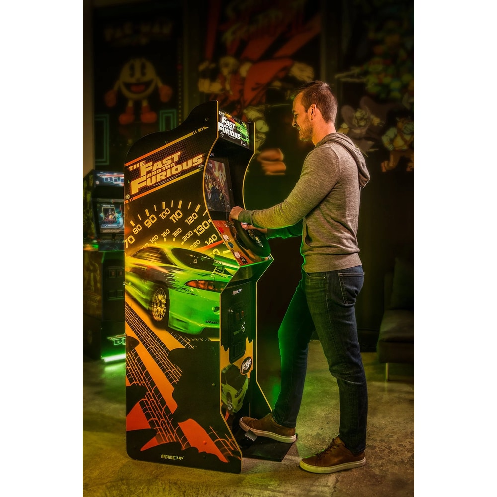 the Fast & the Furious Deluxe Arcade Game, Built for Your Home, with 5-Foot-Tall Stand-Up Cabinet, 2 Classic Games, and 17-Inch LCD Screen