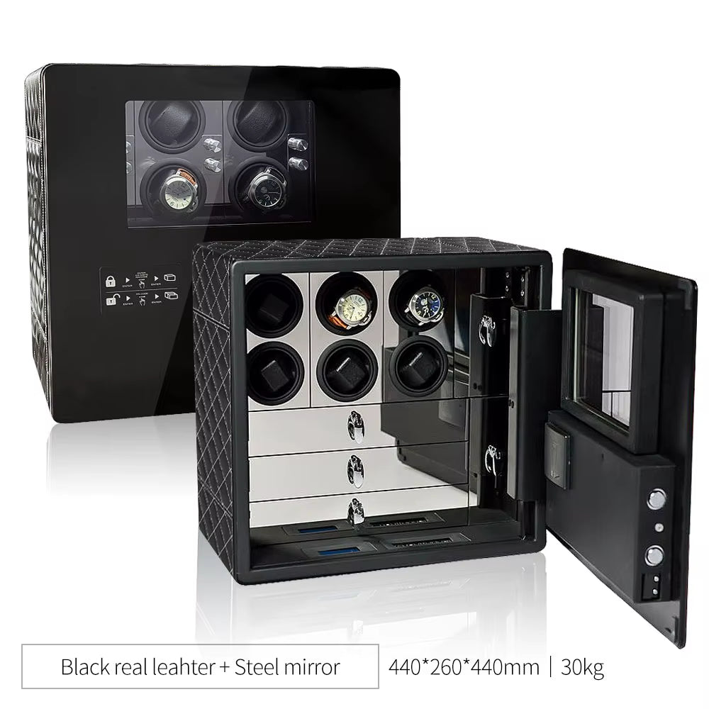 Watch Winder Explosion Proof Glass Watch Safe German Mechanical Watch Box 6-9-12 Table Position Automatic Shaking Watch Safe Con