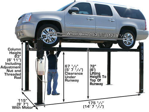 Atlas Garage Pro 8000 Portable Four Post Lift