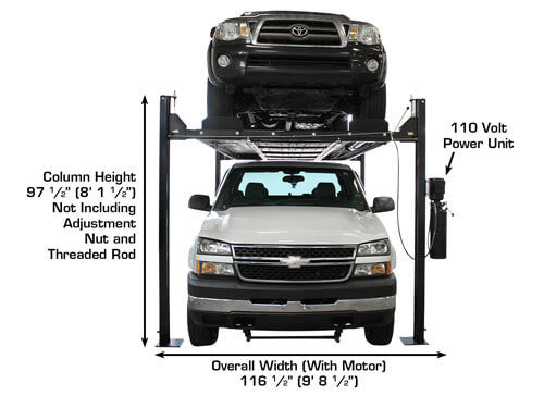 Atlas Garage Pro 8000EXT-L Portable Four Post Lift