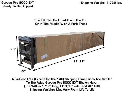 Atlas Garage Pro 8000EXT Portable Four Post Lift