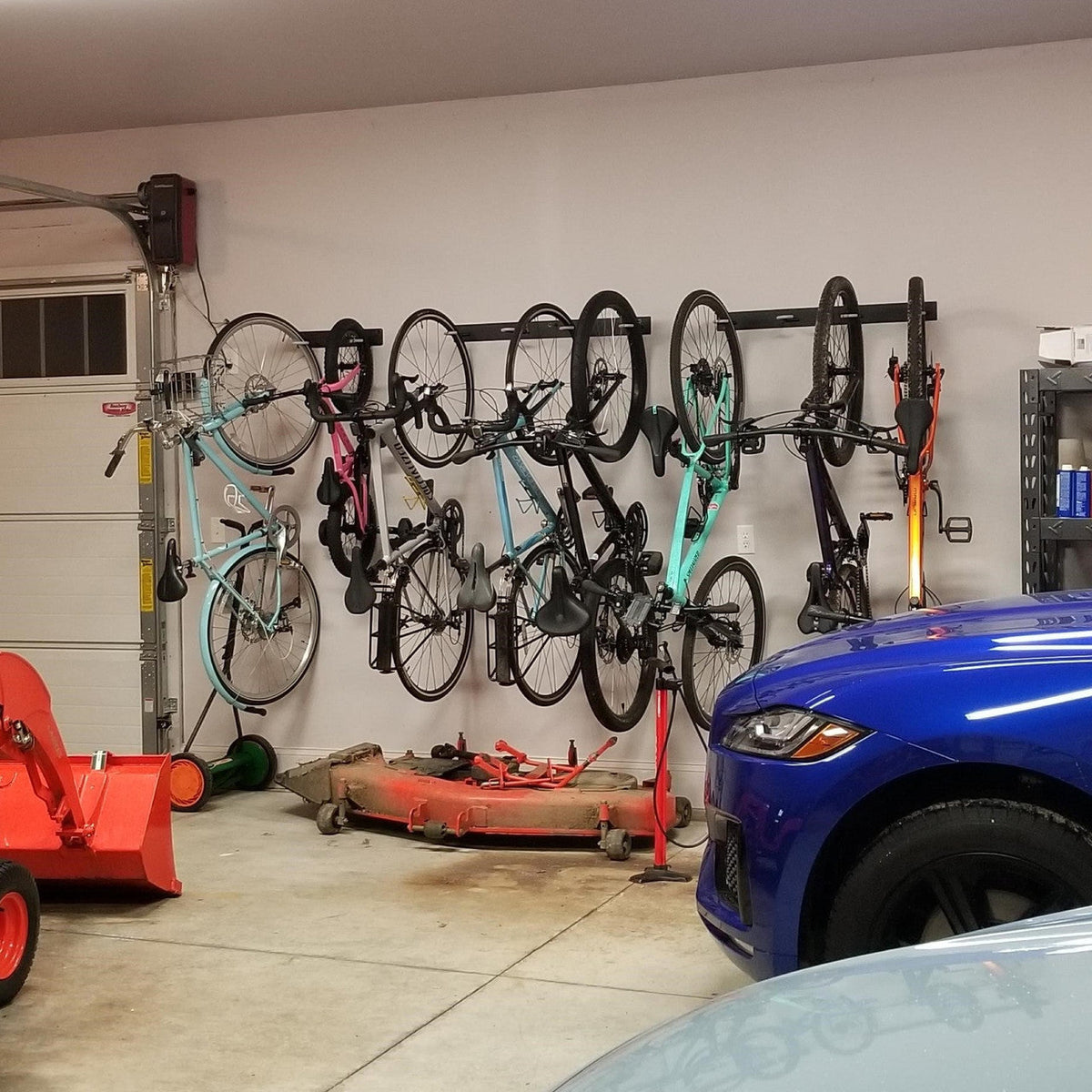 Blackstone Wall Mounted Bike Storage Rack | 4 Bikes | Black