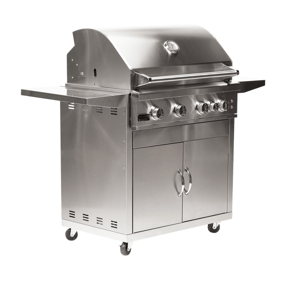 Broilmaster B-Series Deluxe 32-Inch Freestanding Stainless Steel Gas Grill with Rear Infrared Burner