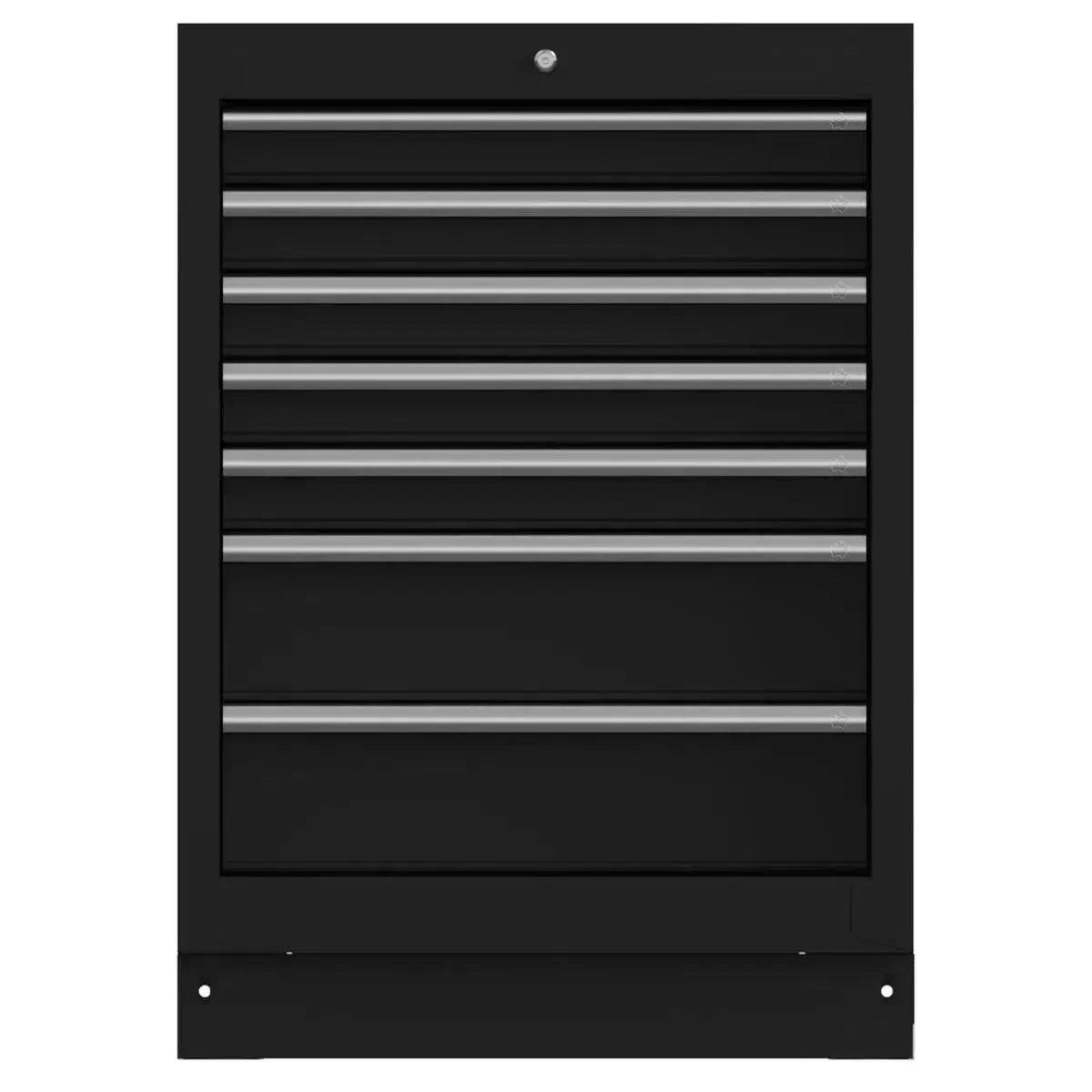26" 7-Drawer Cabinet with Aluminum Handle, Dark Grey