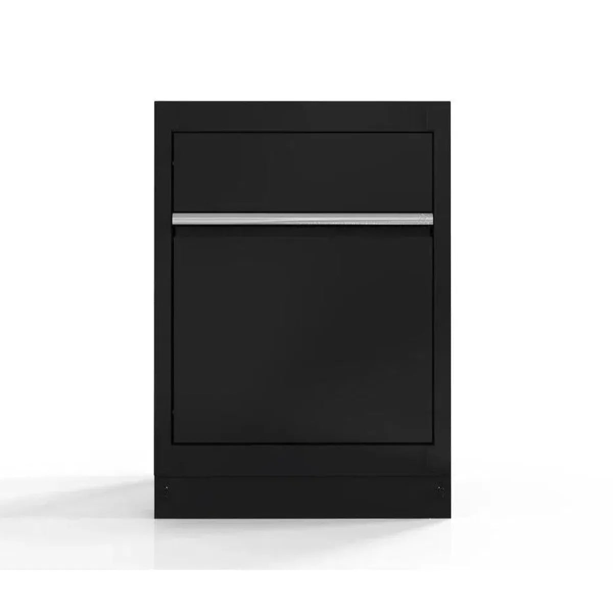 26" Recycle Bin Cabinet with Aluminum Handle, Dark Grey