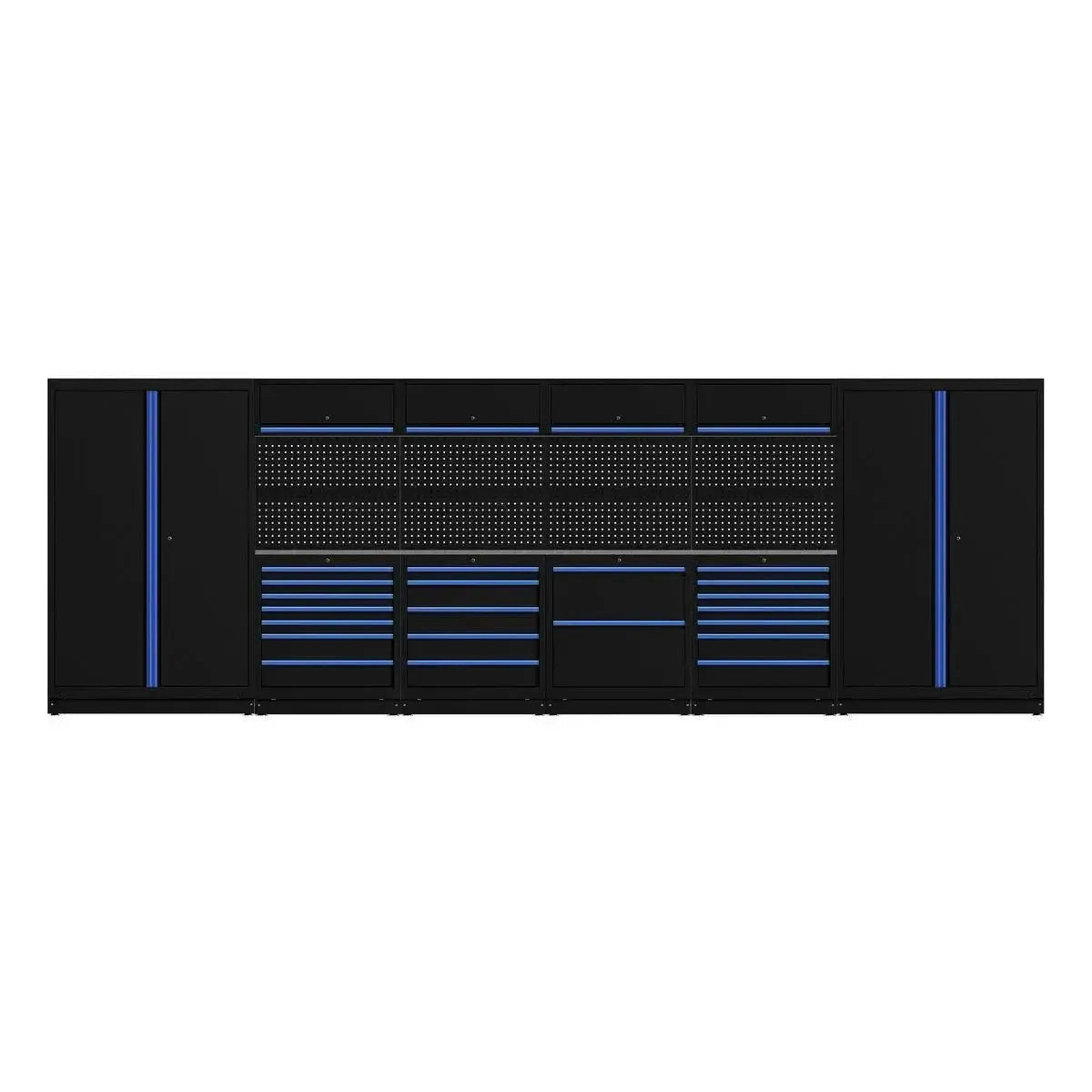 OSM Pro Series | 224" 18-Piece Professional Organized Storage Modules Build Out | 21-Drawers, 10-Cabinets