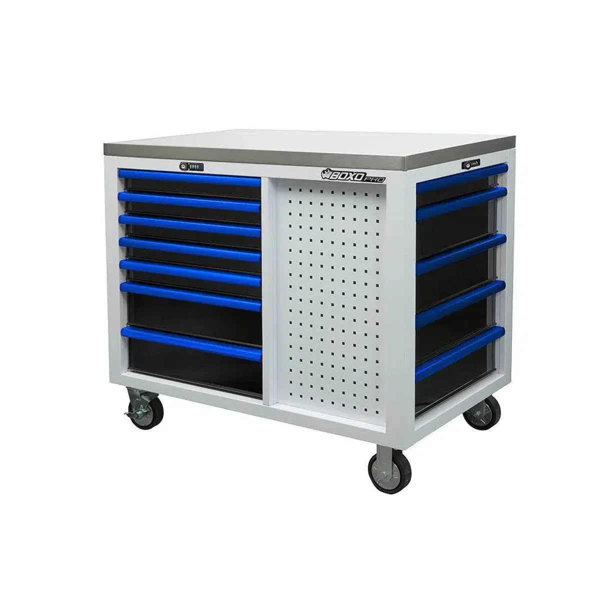 Pro Series | 45” 12-Drawer Workstation Tool Box with Stainless Steel Worktop | No Trim