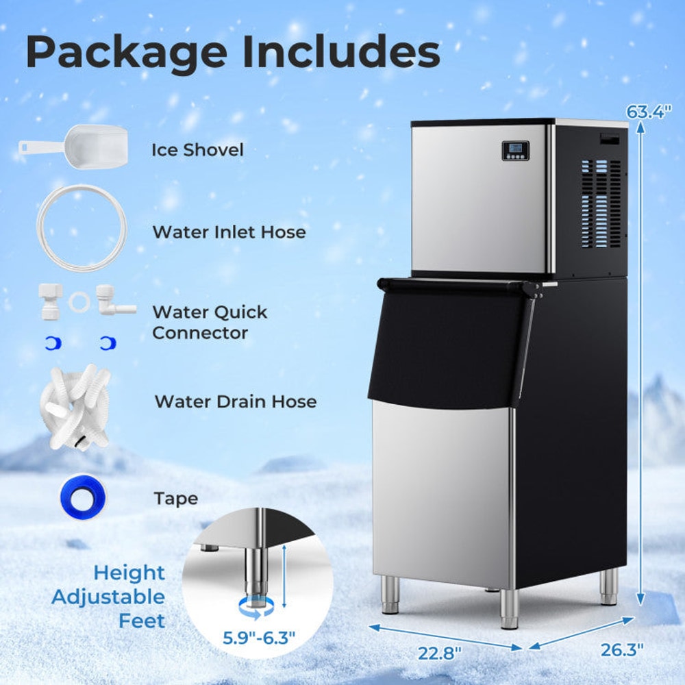 418 LBS Ice Maker with 200 LBS Bin