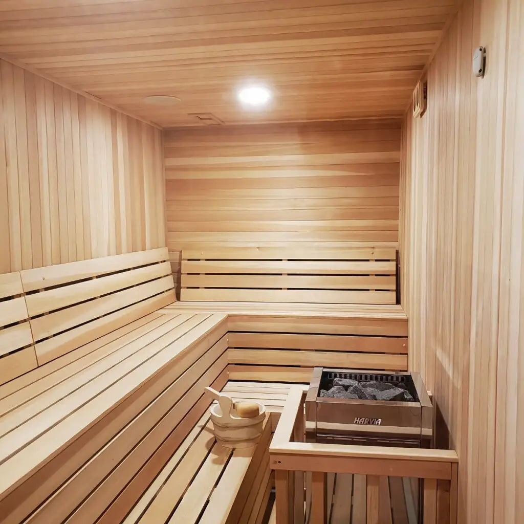 Custom Indoor Sauna Room - 6' x 9' x 8' - Finnish Sauna Builders