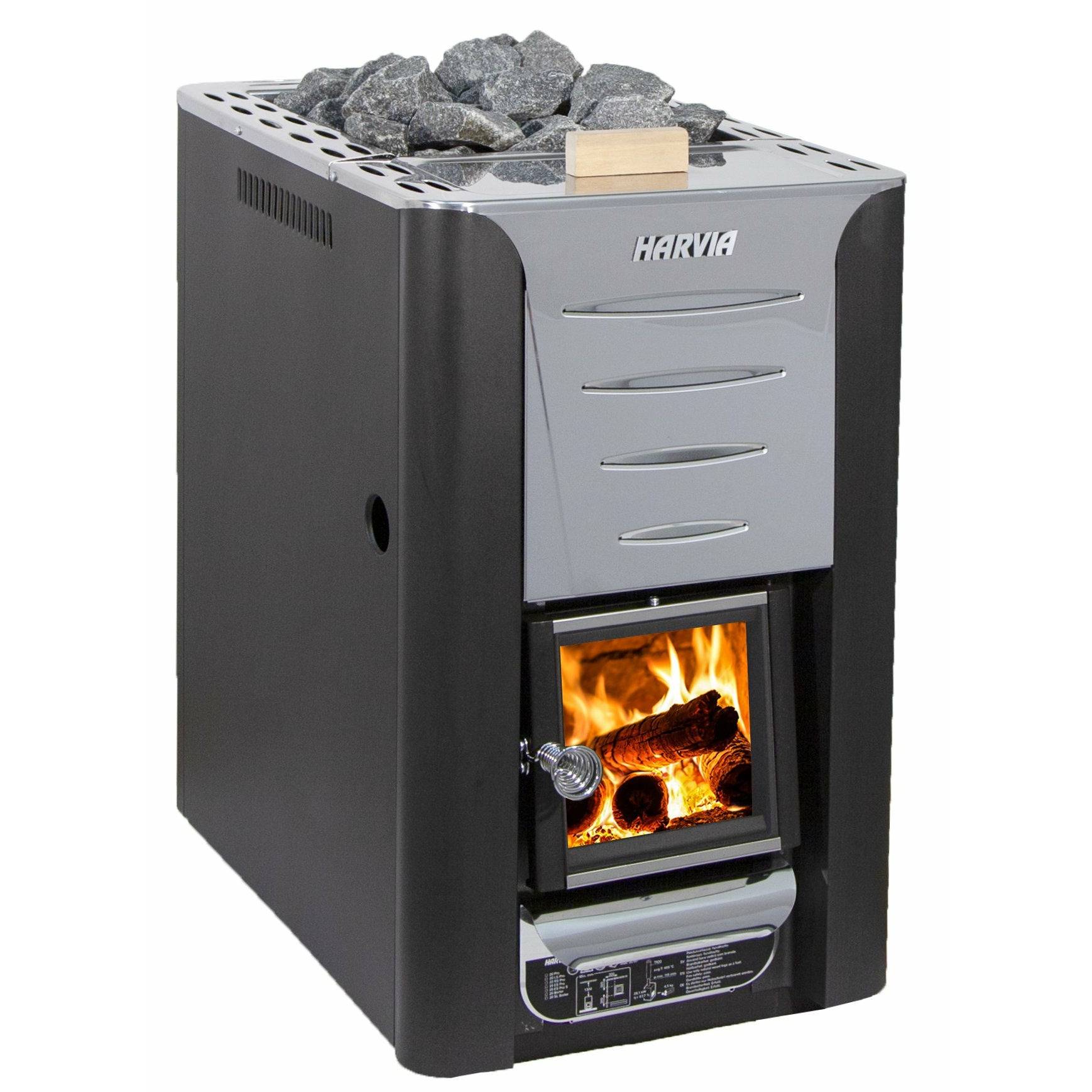 Harvia Pro 20 Es Pro Wood Burning Sauna Stove With Water Tank - Finnish Sauna Builders
