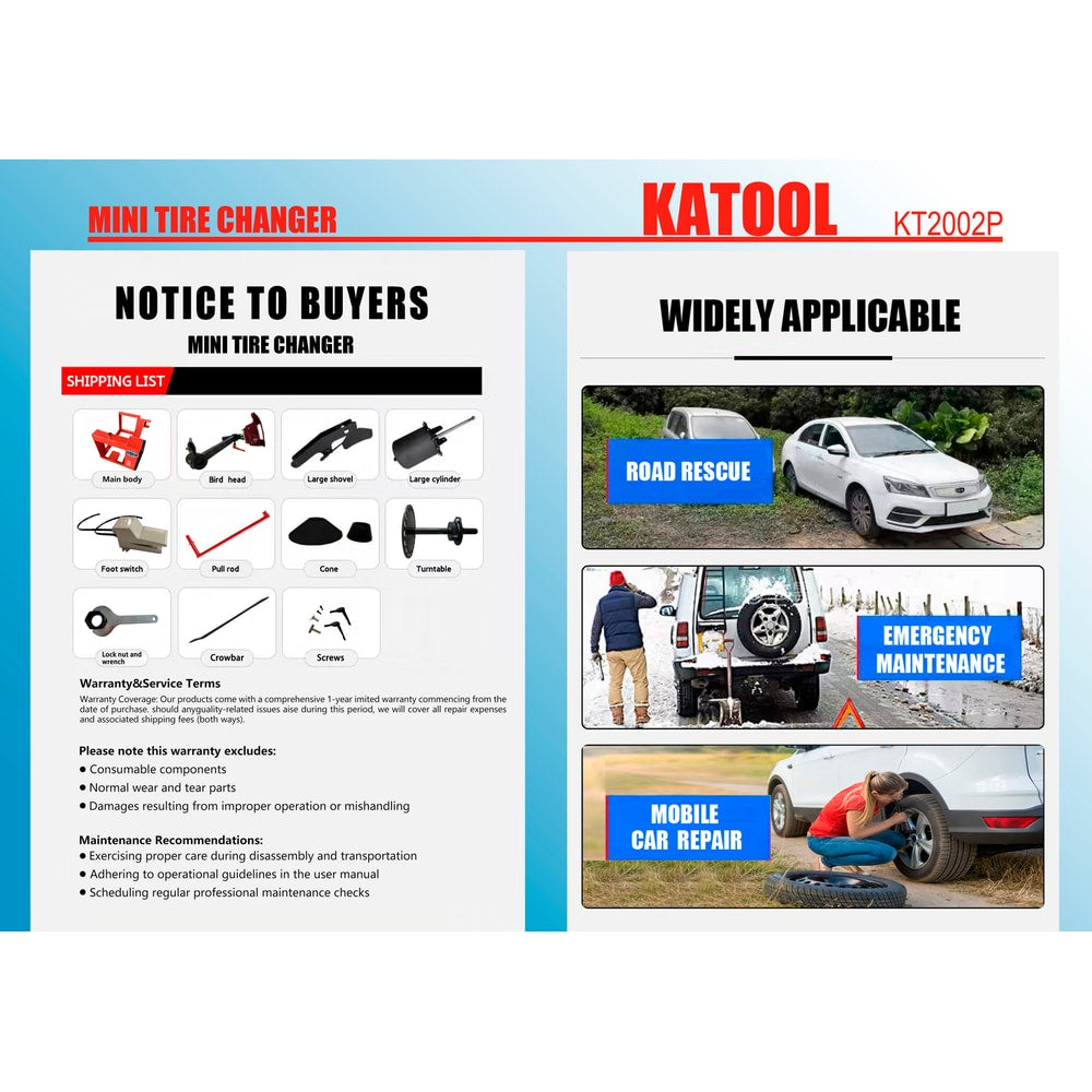 Katool KT-2002 Manual Tire Changer Tire Machine