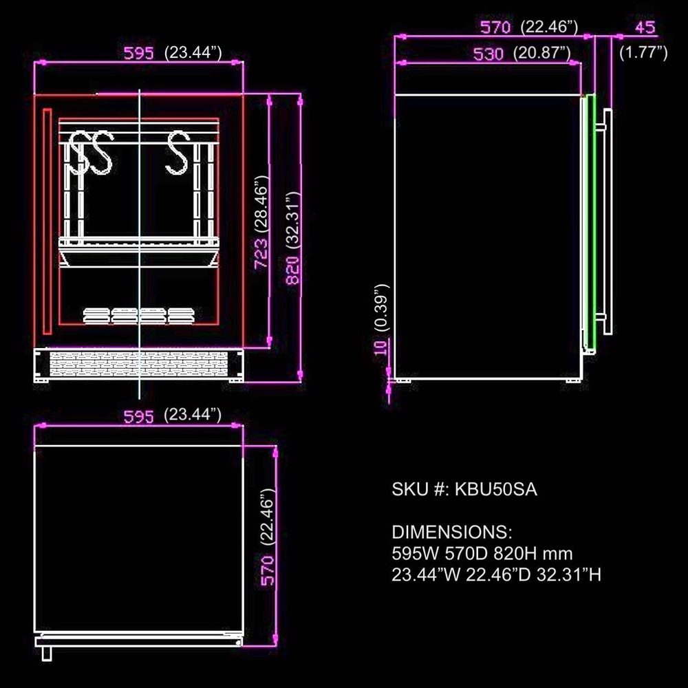 24″ Glass‑Door Meat Aging Fridge (Compact)