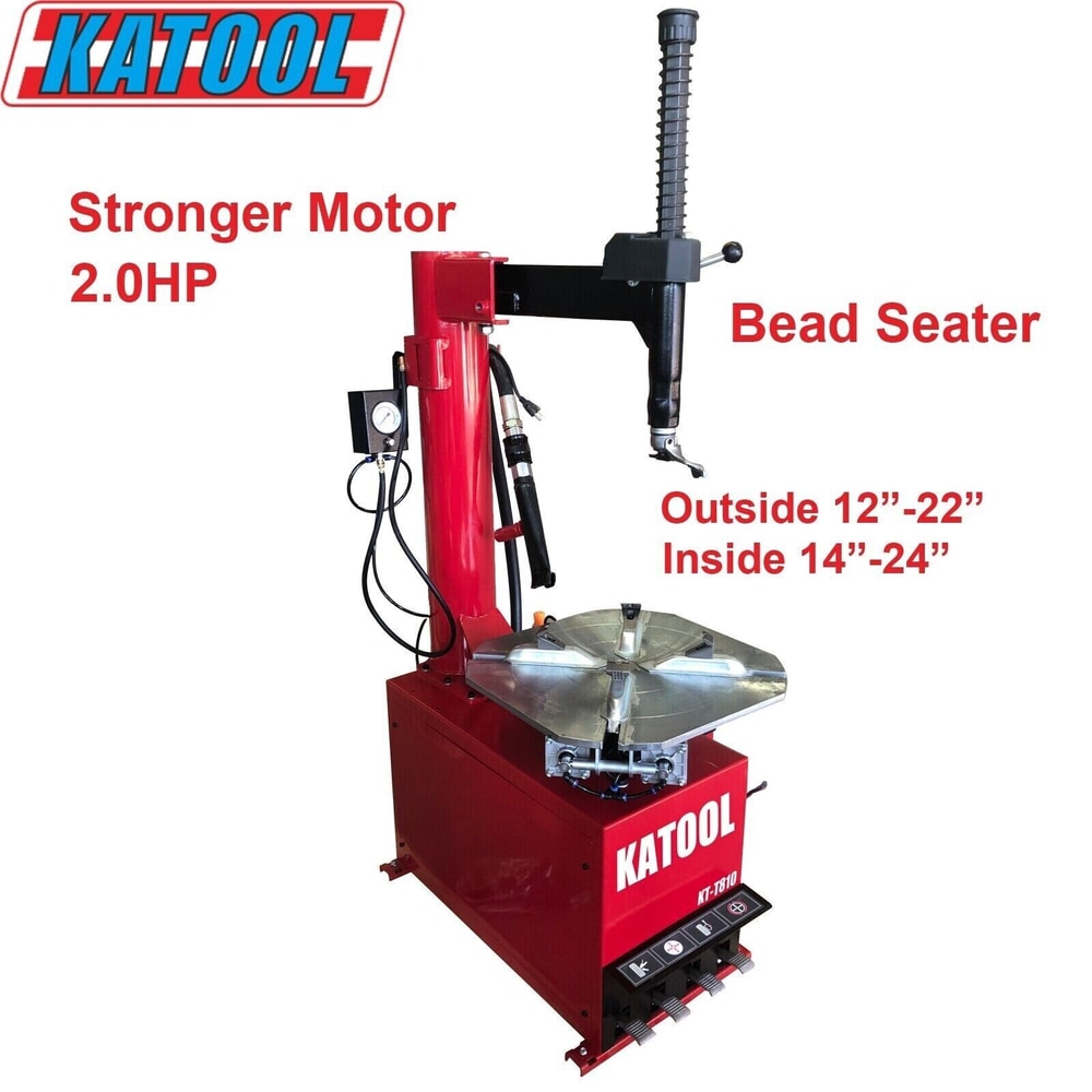 Katool KT-T810 Tire Changer w/ Bead Blaster, Max 24" Rim Clamping