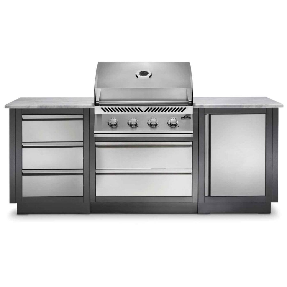 Patio Outdoor Kitchen Gas Grill - Patio Elegance OASIS™ 100 with Built-in 500 Series 32" Grill