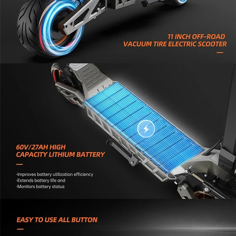 eBike Boys M6Max Dual Motor Scooter - 5600W, 60V, Fast Charging