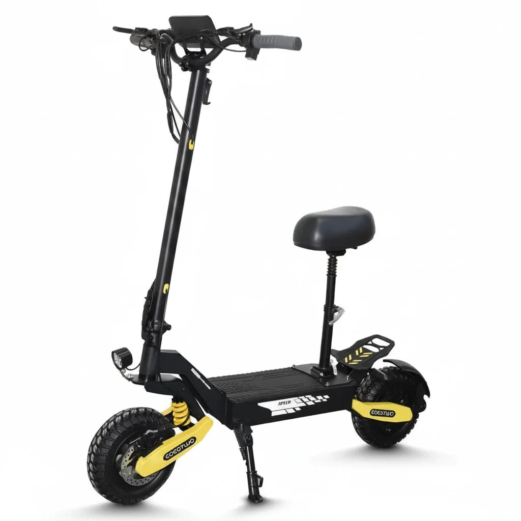 1200W Off Road Electric Scooter for Adults 48V Long Range E-Scooter 30MPH Fast Speed 11" Tubeless Tire Foldable Kick Scooter