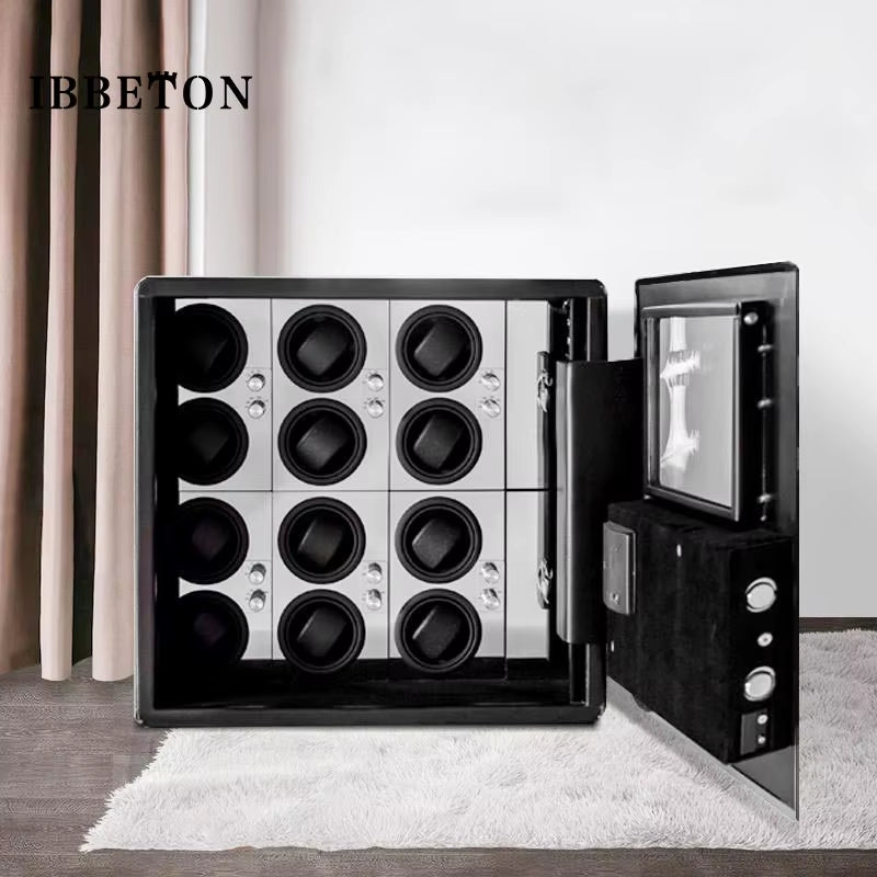 Watch Winder Explosion Proof Glass Watch Safe German Mechanical Watch Box 6-9-12 Table Position Automatic Shaking Watch Safe Con