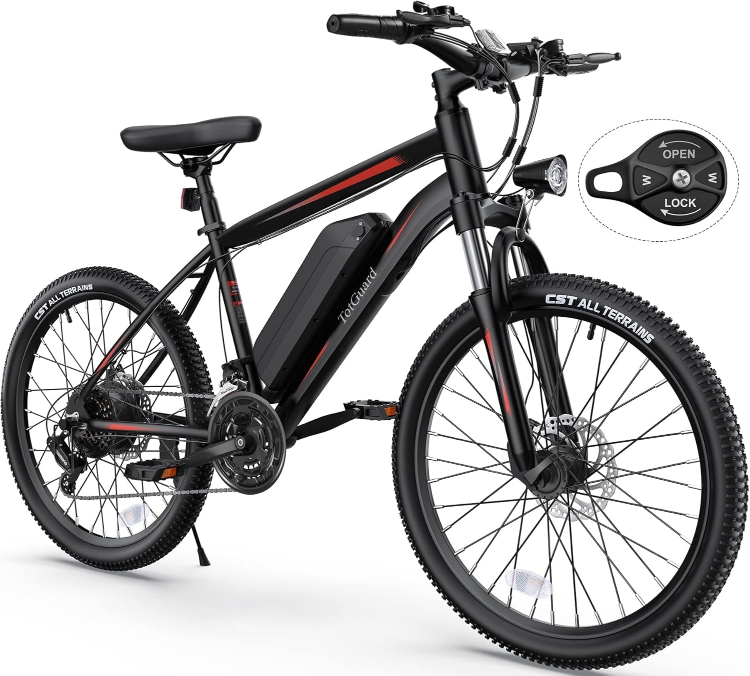 Electric Bike for Adults, 26" Ebike with Peak 500W Brushless Motor, Electric Mountain Bike with 374Wh Removable Battery, 50 Miles Electric Bicycle with Suspension Fork, 21 Speed, LCD Display.