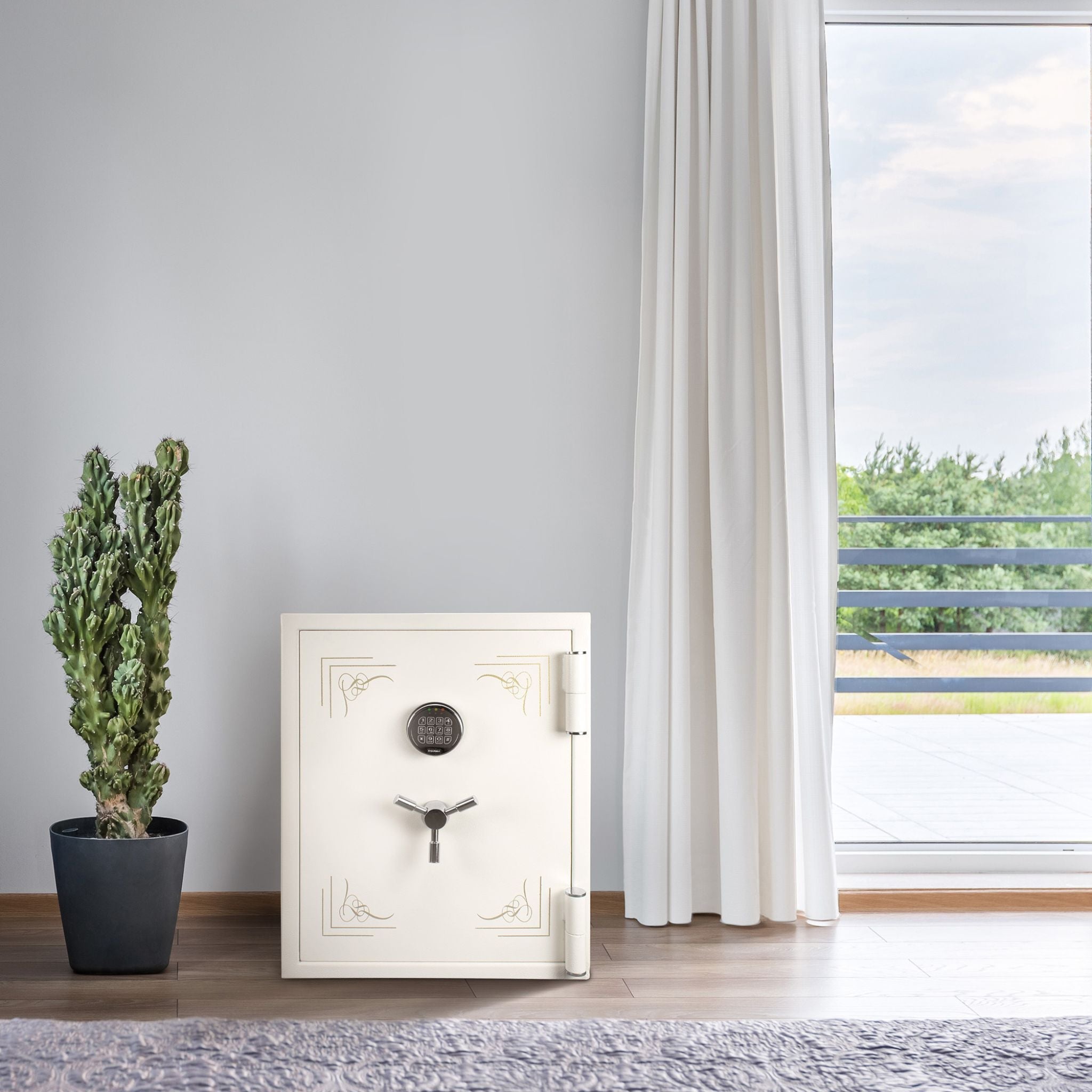 Barska 2.75 CF White Fireproof Jewelry Safe With Jewelry Storage Drawer