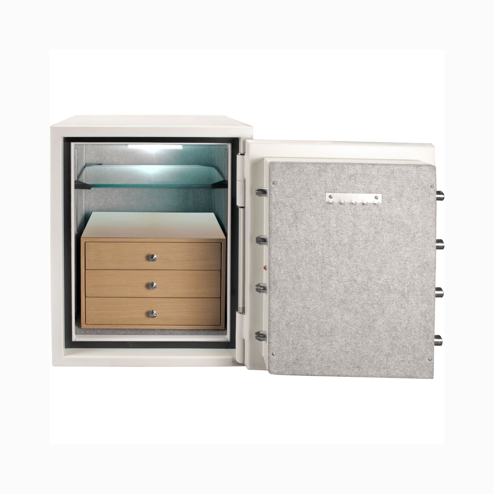 Barska 2.75 CF White Fireproof Jewelry Safe With Jewelry Storage Drawer