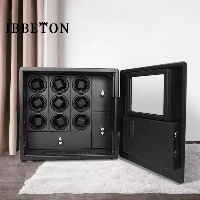 Watch Winder Explosion Proof Glass Watch Safe German Mechanical Watch Box 6-9-12 Table Position Automatic Shaking Watch Safe Con