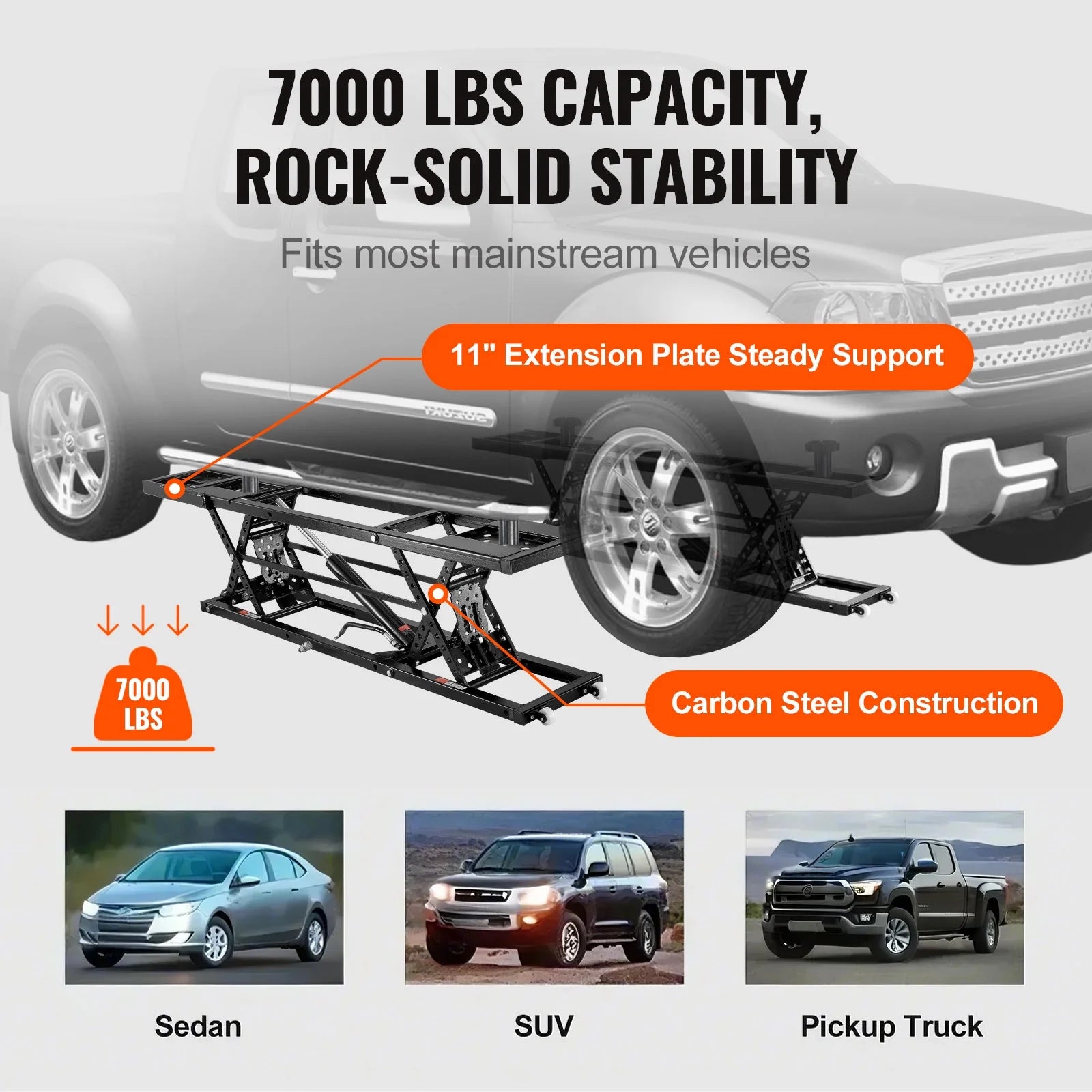 Portable Car Lift 7000 LBS Automatic Car Lift System Jack for Home Garage