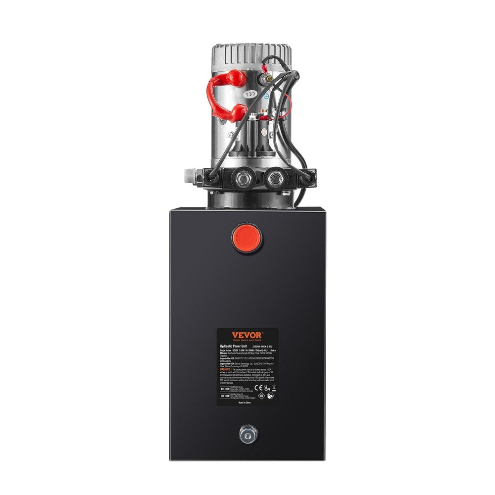 Hydraulic Pump, 15 Quart Hydraulic Power Unit, Double Acting Dump Trailer Pump, 0.91 GPM Flow Rate, 3200 PSI Max Relief Pressure, DC 12V Hydraulic Pump for Dump Trailer Car Lifting