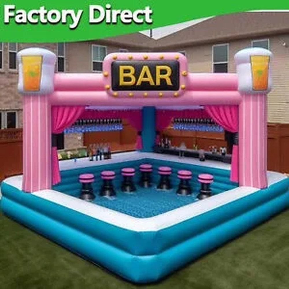PVC Portable Inflatable Pool Bar Adults Outdoor Yard Party Water Pool Inflatable Bar Tent Blow up Pub Platform Customed 4M5M6M