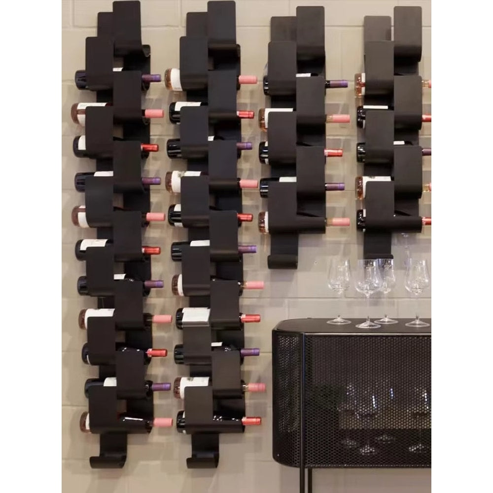 Wrought Iron Wall-Mounted Wine Rack Bar Bar Modern Simple Wine Rack Restaurant Wall-Mounted Creative Wine Display Rack