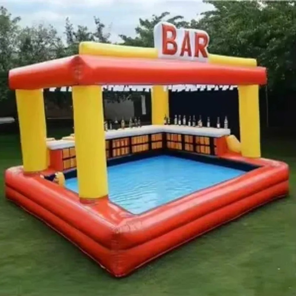 PVC Portable Inflatable Pool Bar Adults Outdoor Yard Party Water Pool Inflatable Bar Tent Blow up Pub Platform Customed 4M5M6M