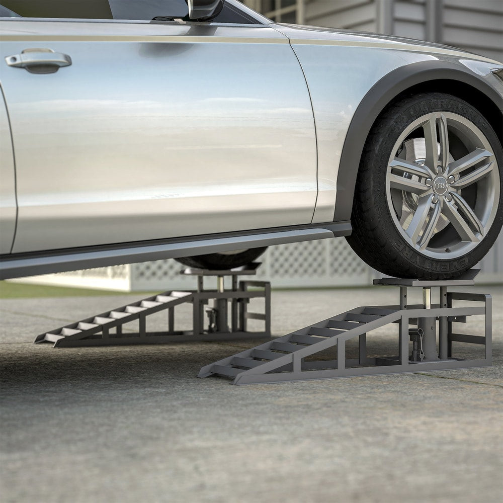 2 Pack Hydraulic Car Ramps 5T 11000Lbs Low Profile Car Lift Service Ramps Truck Trailer Garage,Height Hydraulic Vehicle Ramps