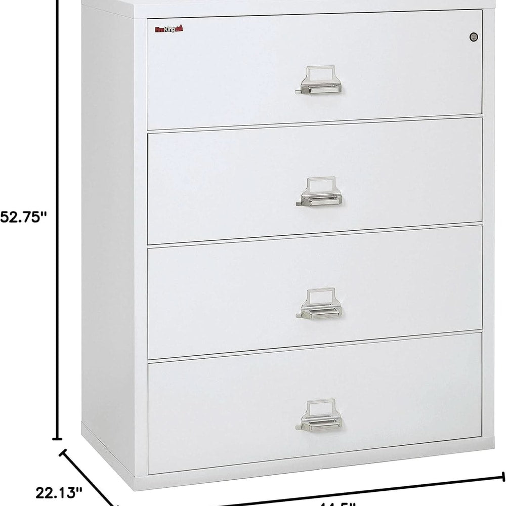 White 4 Drawer Fire Safe Lateral File Cabinet 1 Hour