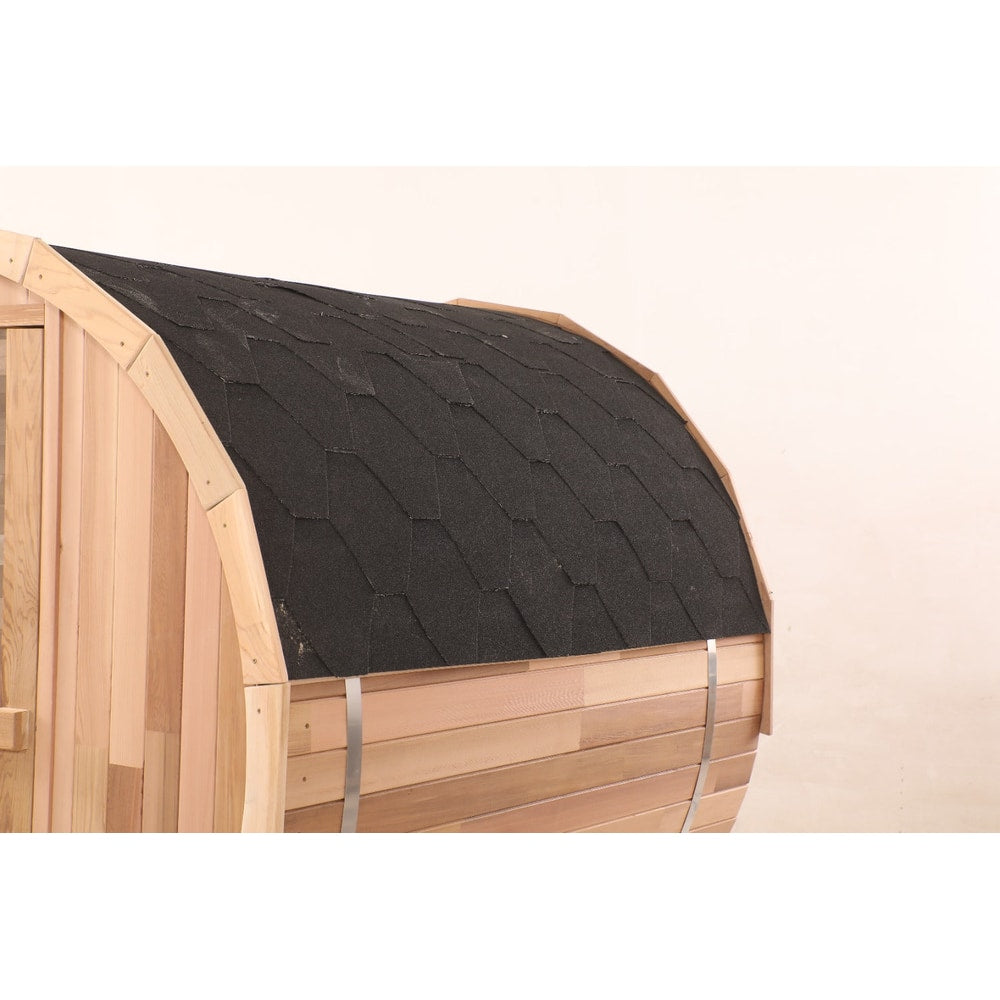 Blisspod | Prague | Canadian Red Cedar Outdoor Steam Barell Sauna | Full Glass Back