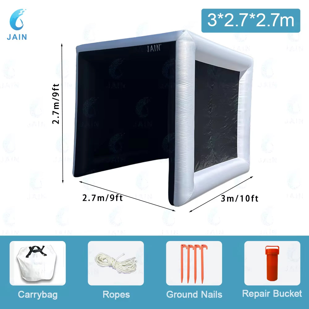 Stock!Inflatable Golf Sim Room Swing Golf Practice Cage with Built-In Fan,Oxford Cloth,Golf Simulator Enclosures
