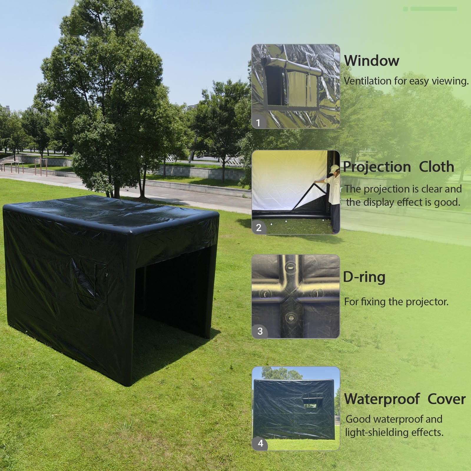 Portable Inflatable Golf Simulator Set - 13X10Ft Dual - Use (Indoor & Outdoor) Golf Practice Swing System with Inflatable Tent & Pump