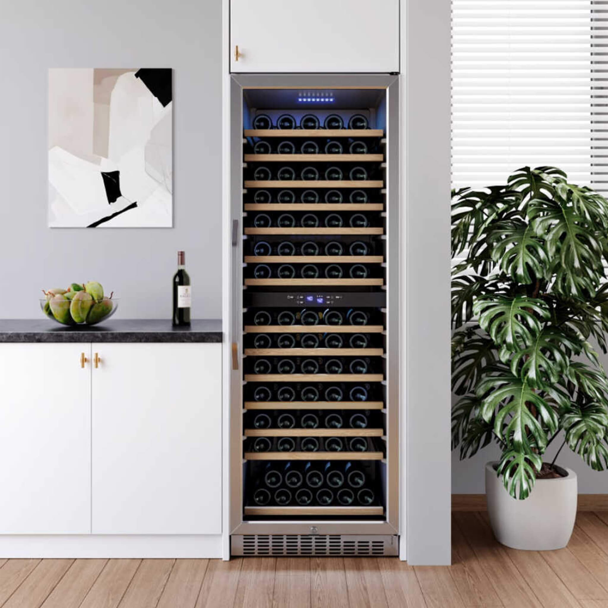 Edgestar 141 Bottle Capacity Freestanding Dual Zone Wine Cooler With Interior Lighting, 24"