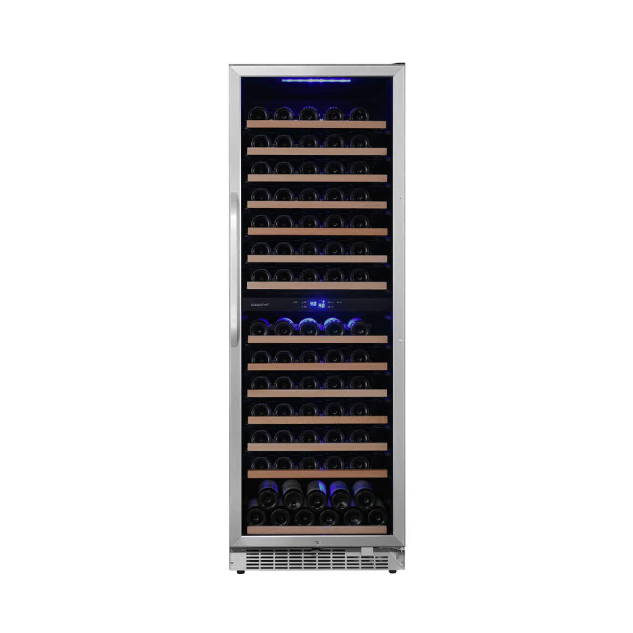 Edgestar 141 Bottle Capacity Freestanding Dual Zone Wine Cooler With Interior Lighting, 24"
