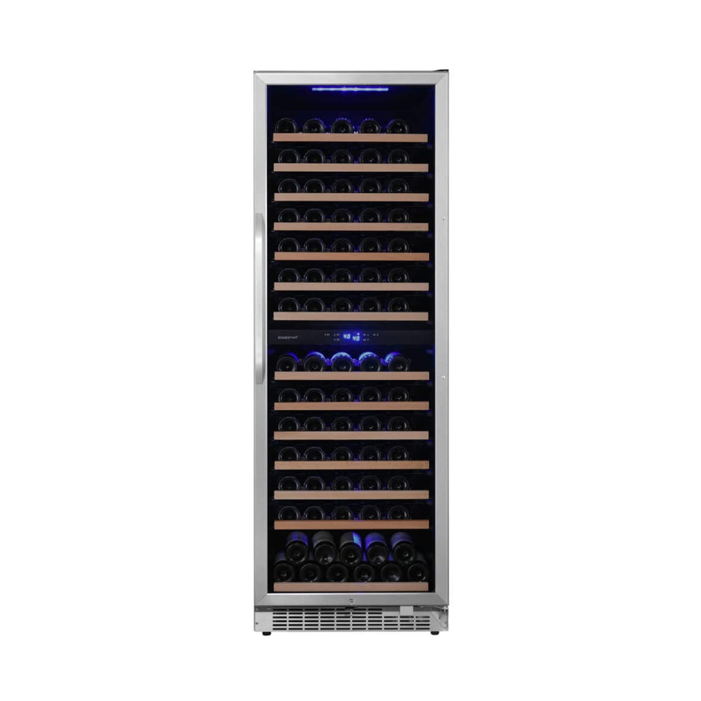 Edgestar 141 Bottle Capacity Freestanding Dual Zone Wine Cooler With Interior Lighting, 24"