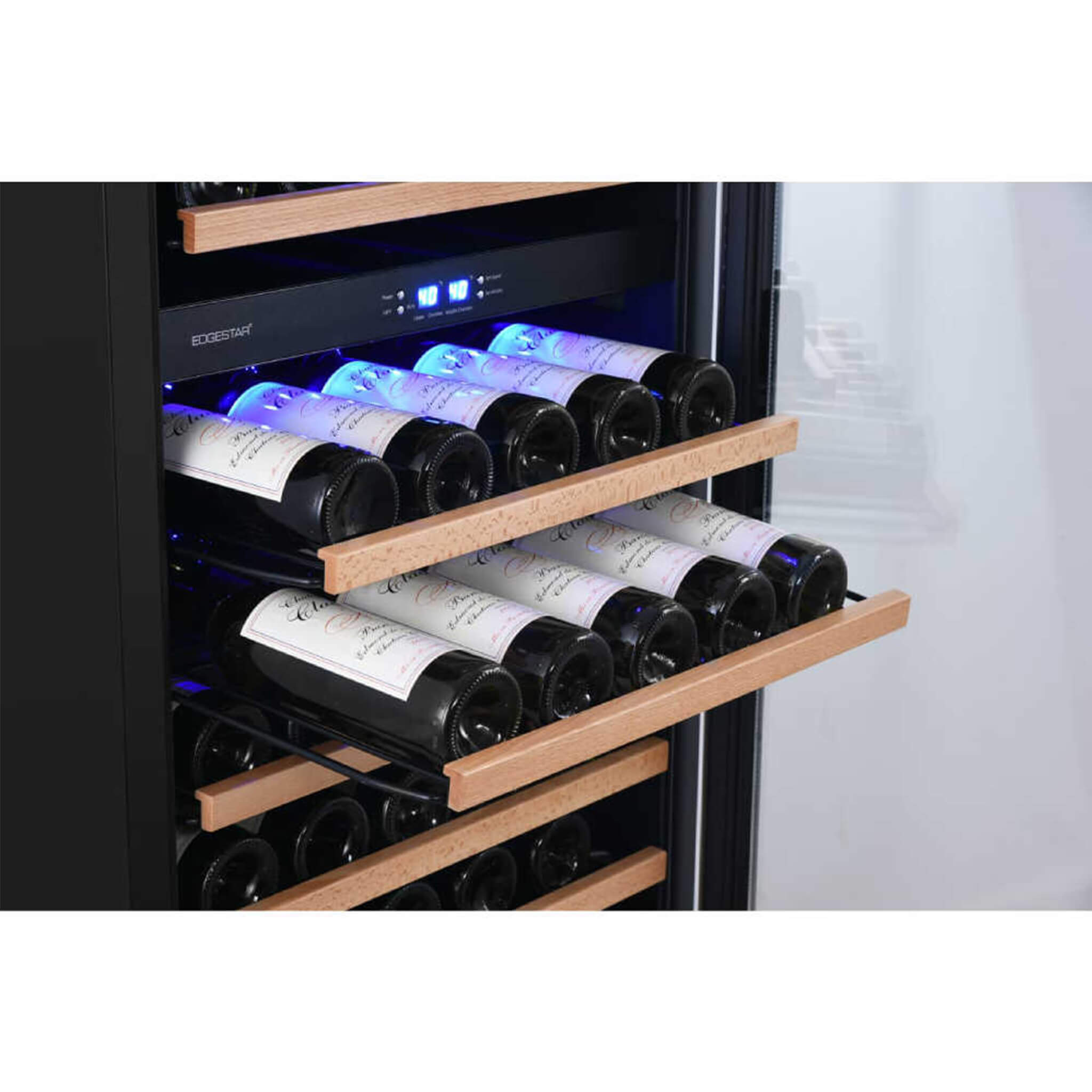 Edgestar 141 Bottle Capacity Freestanding Dual Zone Wine Cooler With Interior Lighting, 24"