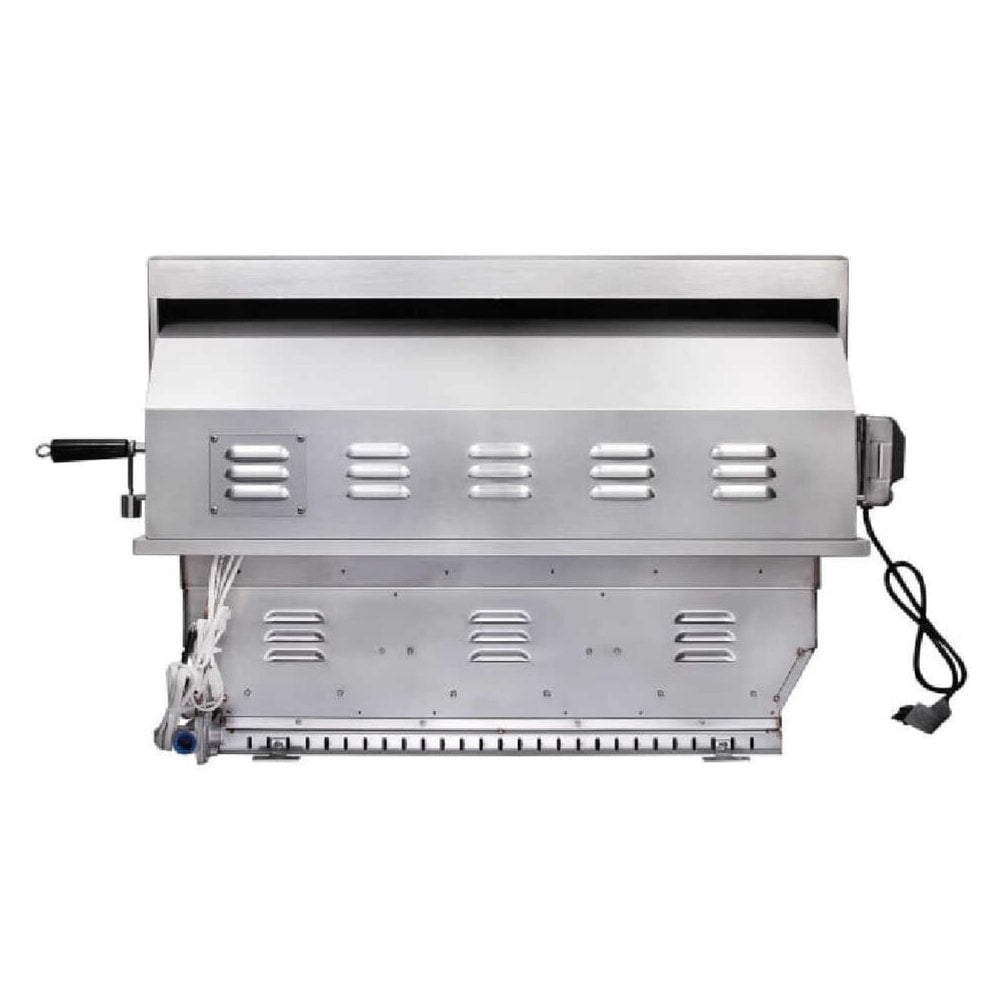 Edgestar 89K BTU 36-Inch Liquid Propane Freestanding LED Lighting Grill Cart With Rotisserie