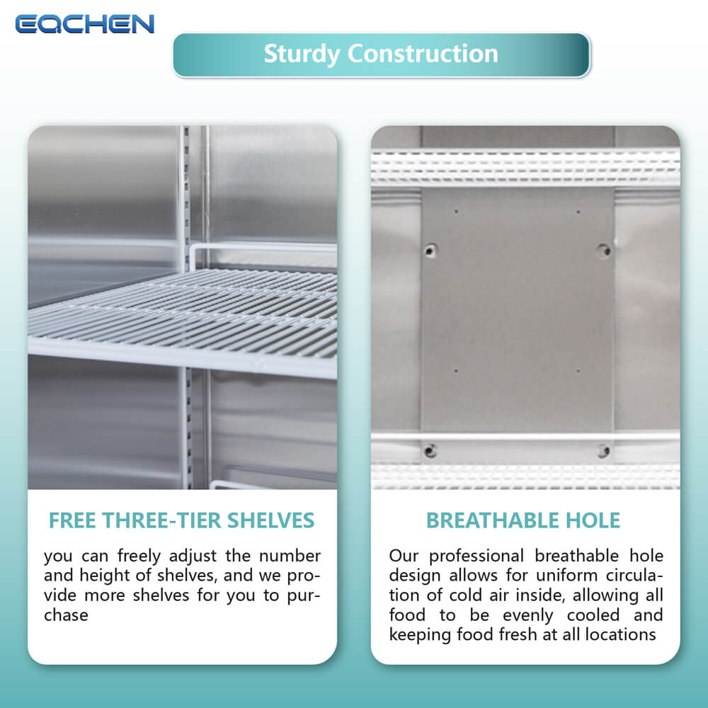 Commercial Reach in Fridge, 3 door 54 Cu.ft Stainless Steel Commercial Reach in Solid door Upright refrigerator