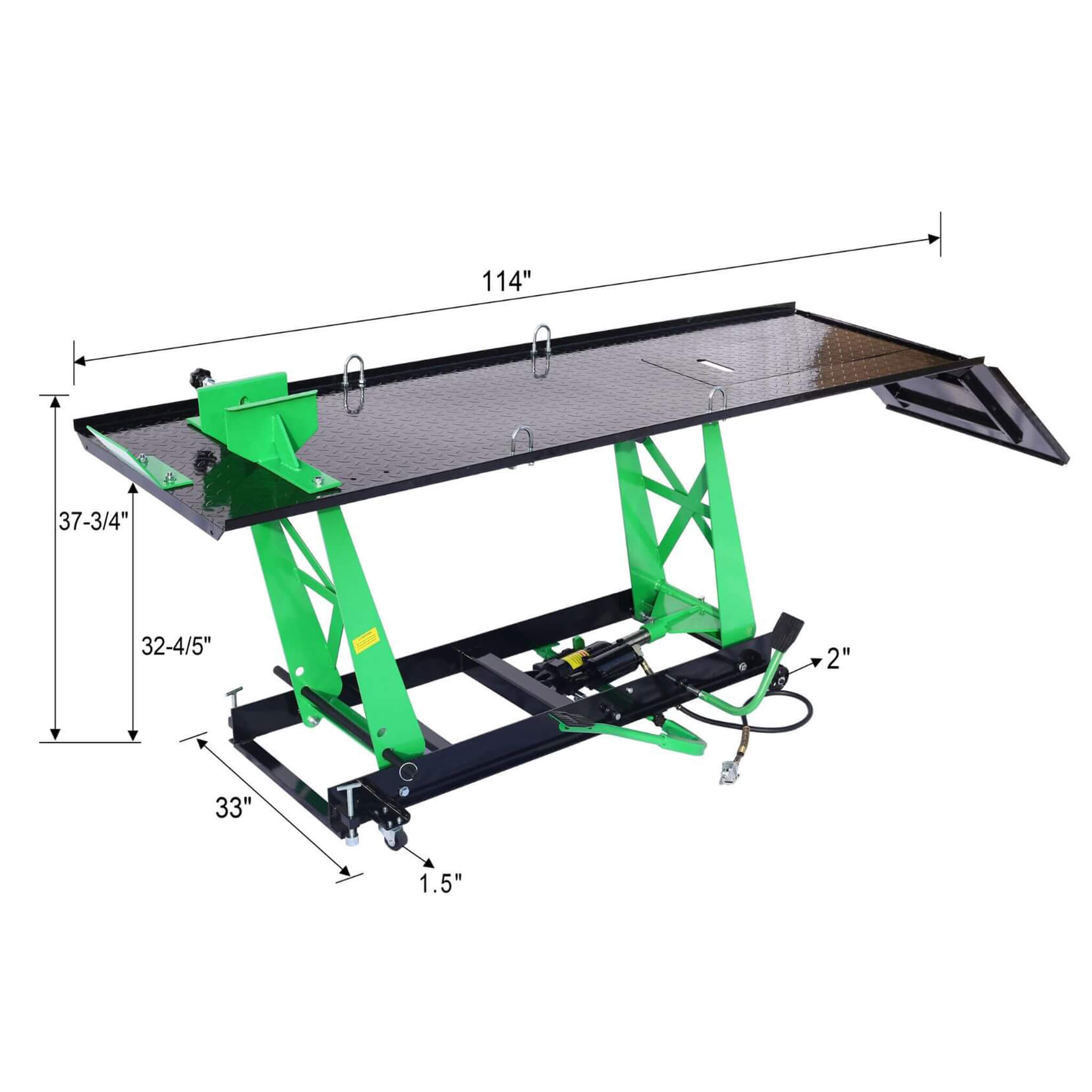 Heavy-Duty 1000LBS Air Hydraulic Motorcycle ATV Lift Jack Table